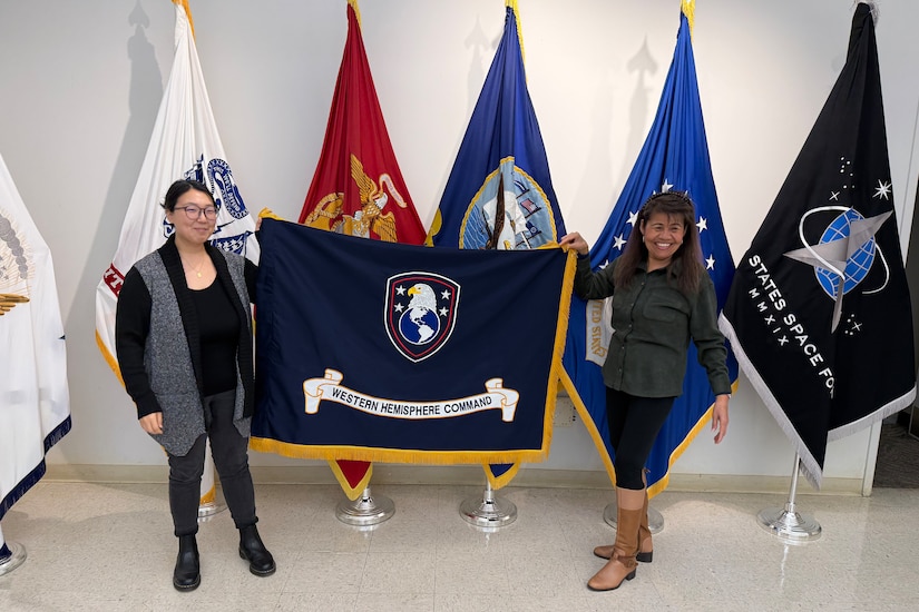 Two Embroiderers Quickly Create Flag for Army's Western Hemisphere Command