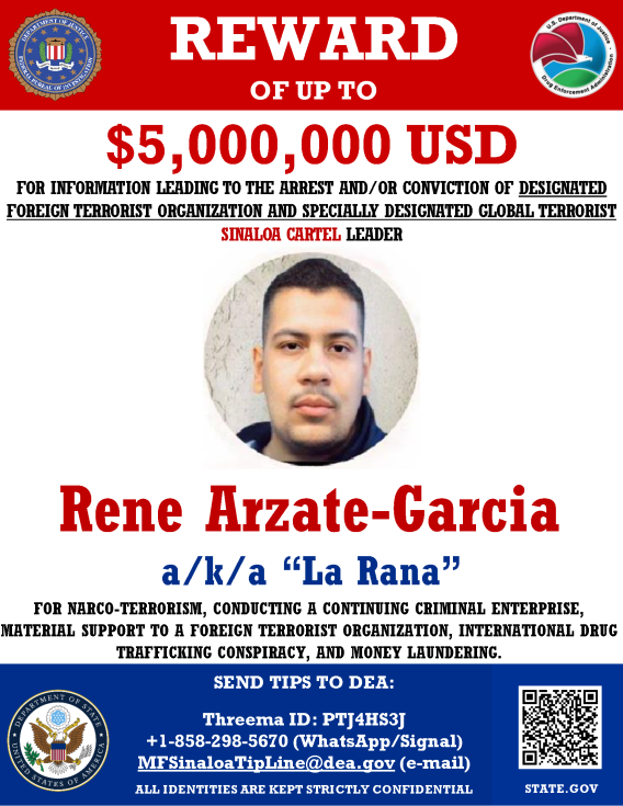Sinaloa Cartel Leader Charged with Narcoterrorism, Material Support of Terrorism and Drug Trafficking