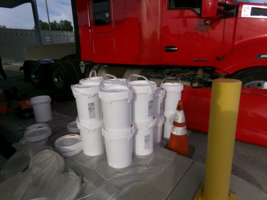 CBP officers seize over 900 pounds of liquid methamphetamine in tractor-trailer fuel tank