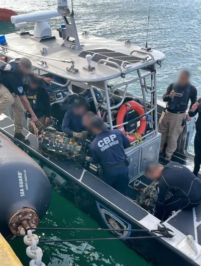 CBP officers seize 214 pounds of cocaine concealed under a cargo vessel arriving in San Juan, Puerto Rico