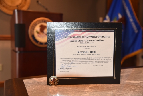 USAO-KS honors Wichita police detective as Hometown Hero